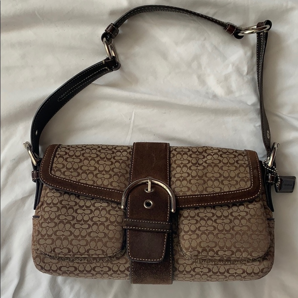 Coach small bag brown, leather belt